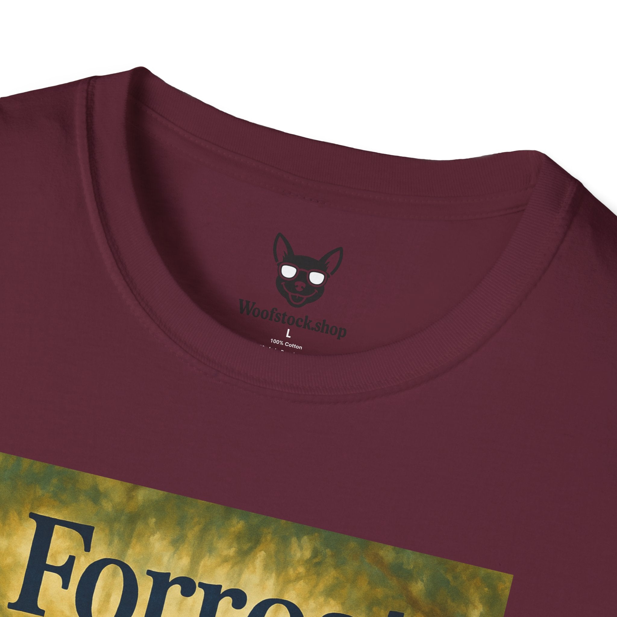 Forrest Gump Movie Poster Dog Parody Unisex Softstyle T-Shirt -- Funny Dog Movie Tee for Film and Dog Lovers